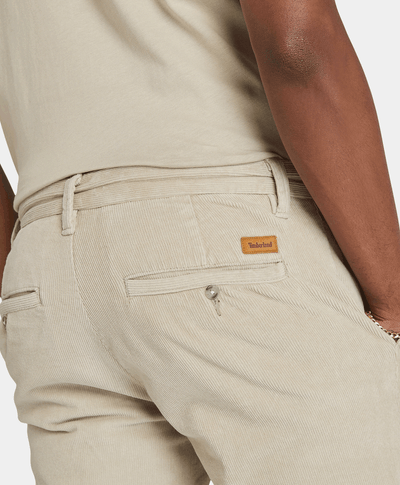 Pantalón De Pana Straight Fit Para Hombre, Beige