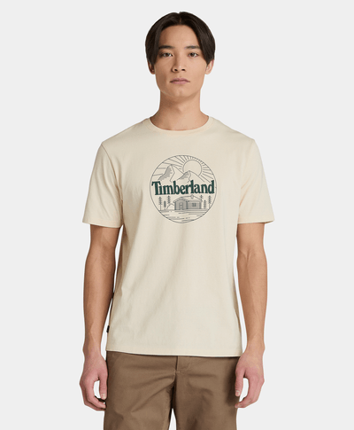 Playera Con Grafico Para Hombre, Beige