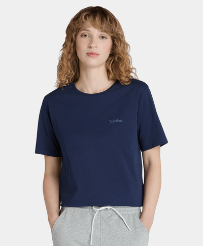 Playera Con Logo Bordado Regular Fit Para Mujer, Azul