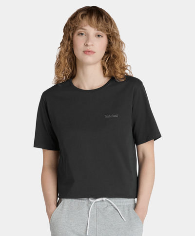 Playera Con Logo Bordado Regular Fit Para Mujer, Negro