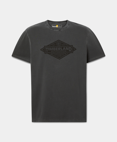 Playera Garment Dyed Regular Fit Para Hombre, Negro