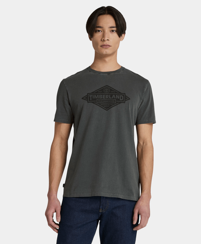 Playera Garment Dyed Regular Fit Para Hombre, Negro