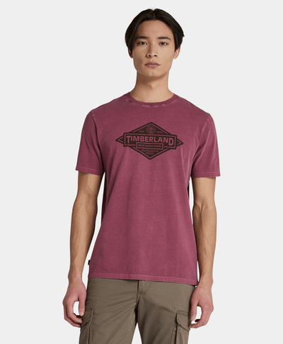 Playera Garment Dyed Regular Fit Para Hombre, Vino