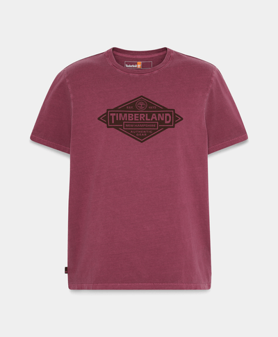 Playera Garment Dyed Regular Fit Para Hombre, Vino