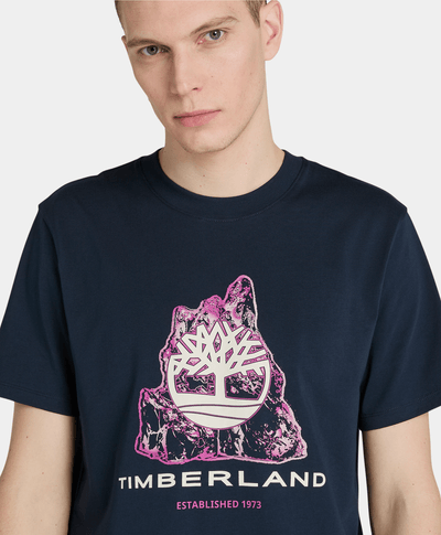 Playera Regular Fit Con Grafico Frontal Tree Logo Para Hombre, Azul