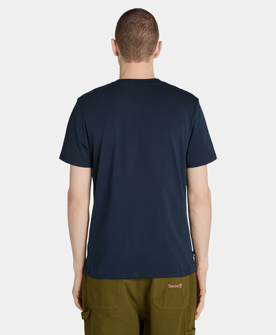 Playera Regular Fit Con Grafico Frontal Tree Logo Para Hombre, Azul