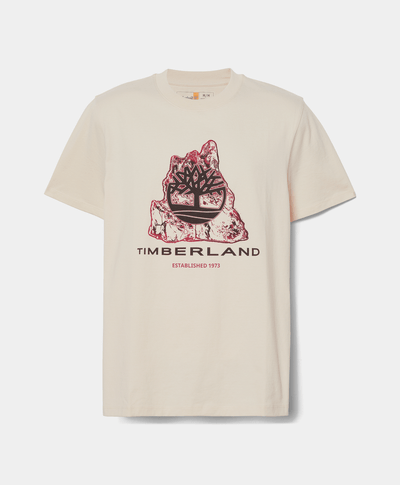 Playera Regular Fit Con Grafico Frontal Tree Logo Para Hombre, Beige