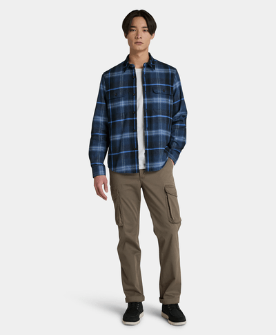 Sobrecamisa De Cuadros Relaxed Fit Para Hombre, Azul