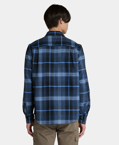 Sobrecamisa De Cuadros Relaxed Fit Para Hombre, Azul