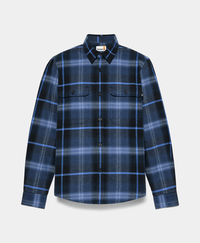 Sobrecamisa De Cuadros Relaxed Fit Para Hombre, Azul
