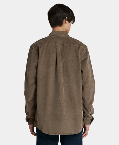 Sobrecamisa De Pana Original Fit Para Hombre, Café