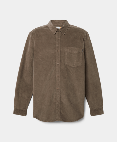 Sobrecamisa De Pana Original Fit Para Hombre, Café
