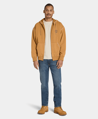 Sudadera Boxy Fit Con Cierre Para Hombre, Amarillo