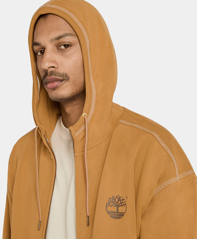 Sudadera Boxy Fit Con Cierre Para Hombre, Amarillo