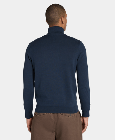 Suéter De Algodón Regular Fit Para Hombre, Azul