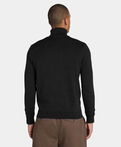 Suéter De Algodón Regular Fit Para Hombre, Negro