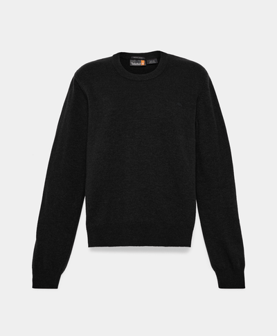 Suéter De Lana Merino Regular Fit Para Mujer, Negro