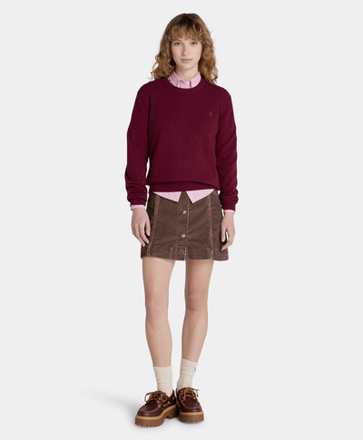 Suéter De Lana Merino Regular Fit Para Mujer, Vino