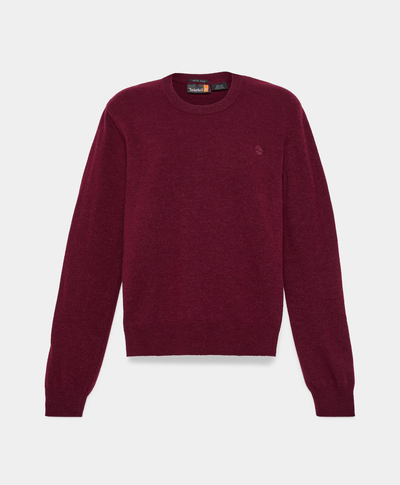 Suéter De Lana Merino Regular Fit Para Mujer, Vino