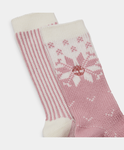 2-Pack Calcetines Crew Para Mujer, Rosa