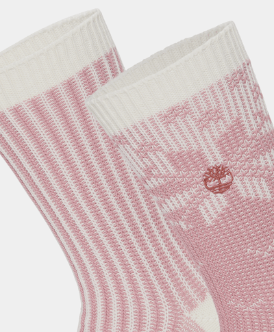 2-Pack Calcetines Crew Para Mujer, Rosa