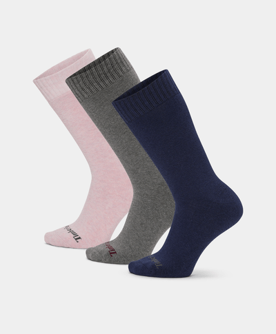 3-Pack Calcetines Altos Con Tejido Jaspeado Para Mujer , Rosa