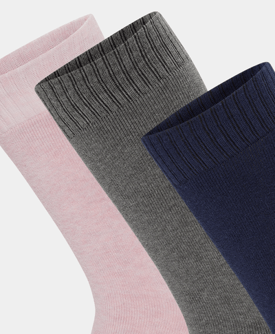 3-Pack Calcetines Altos Con Tejido Jaspeado Para Mujer , Rosa