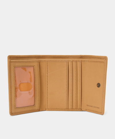 Cartera Triple Con Llavero Para Mujer, Amarillo