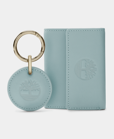 Cartera Triple Con Llavero Para Mujer, Azul