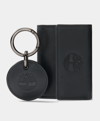 Cartera Triple Con Llavero Para Mujer, Negro