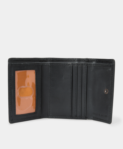 Cartera Triple Con Llavero Para Mujer, Negro