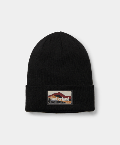 Gorro Con Parche De Montañas Para Hombre, Negro
