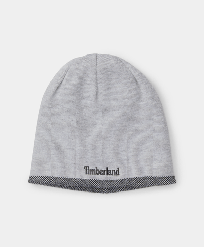 Gorro Reversible Con Logo Lineal Bordado Para Hombre, Gris