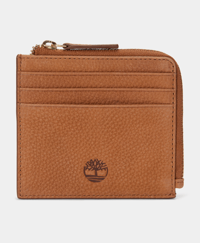 Tarjetero De Piel Con Cierre Para Mujer, Café