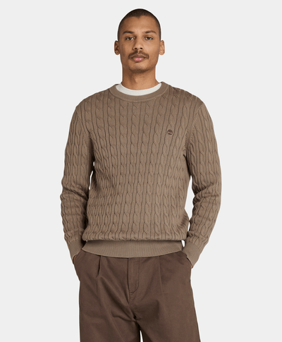 Suéter De Algodón Regular Fit Para Hombre, Café