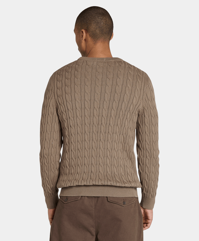 Suéter De Algodón Regular Fit Para Hombre, Café