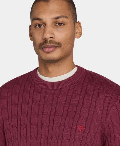 Suéter De Algodón Regular Fit Para Hombre, Vino