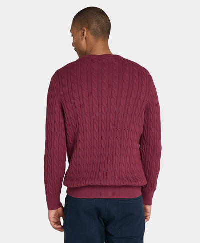 Suéter De Algodón Regular Fit Para Hombre, Vino