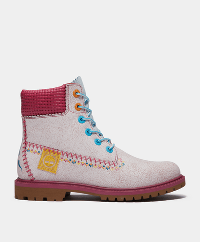 Botas Premium 6 Inch "Dia de Muertos" Para Mujer, Blanco