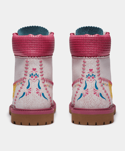 Botas Premium 6 Inch "Dia de Muertos" Para Mujer, Blanco