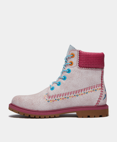 Botas Premium 6 Inch "Dia de Muertos" Para Mujer, Blanco