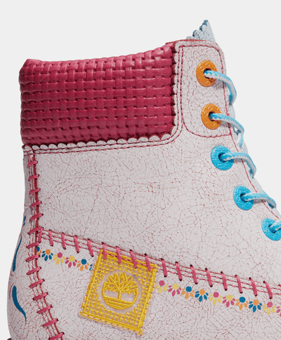 Botas Premium 6 Inch "Dia de Muertos" Para Mujer, Blanco