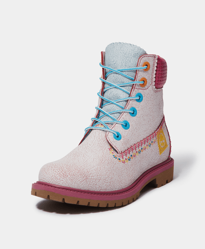 Botas Premium 6 Inch "Dia de Muertos" Para Mujer, Blanco