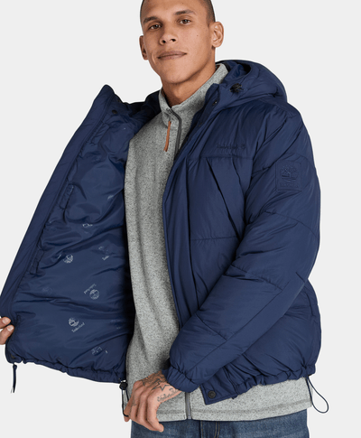 Chamarra Puffer DWR: Repelente Al Agua Para Hombre, Azul