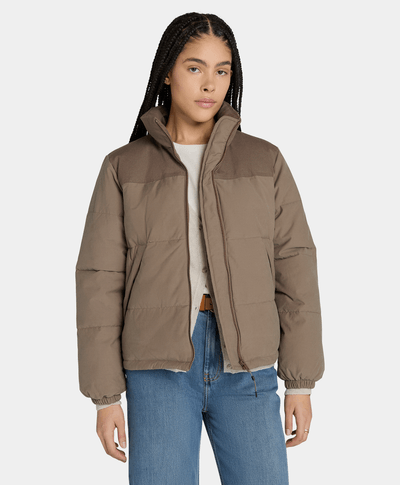 Chamarra Puffer Welch Mountain Regular Fit Para Mujer, Café