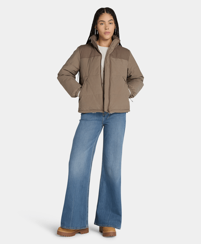 Chamarra Puffer Welch Mountain Regular Fit Para Mujer, Café