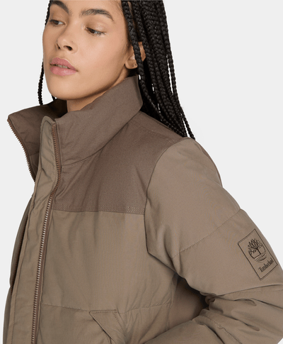 Chamarra Puffer Welch Mountain Regular Fit Para Mujer, Café