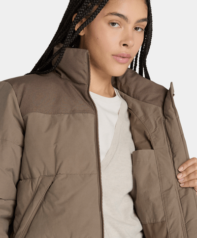 Chamarra Puffer Welch Mountain Regular Fit Para Mujer, Café