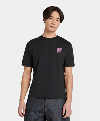 Playera Authentic Fit Logo Lineal Difuminado Para Hombre, Negro