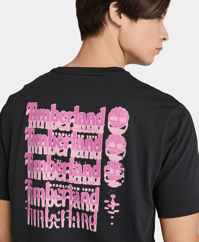 Playera Authentic Fit Logo Lineal Difuminado Para Hombre, Negro